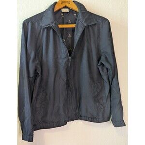 EP Pro Women's Size Medium M Golf Silk Herringbone Full Zip Jacket Blue (490m)